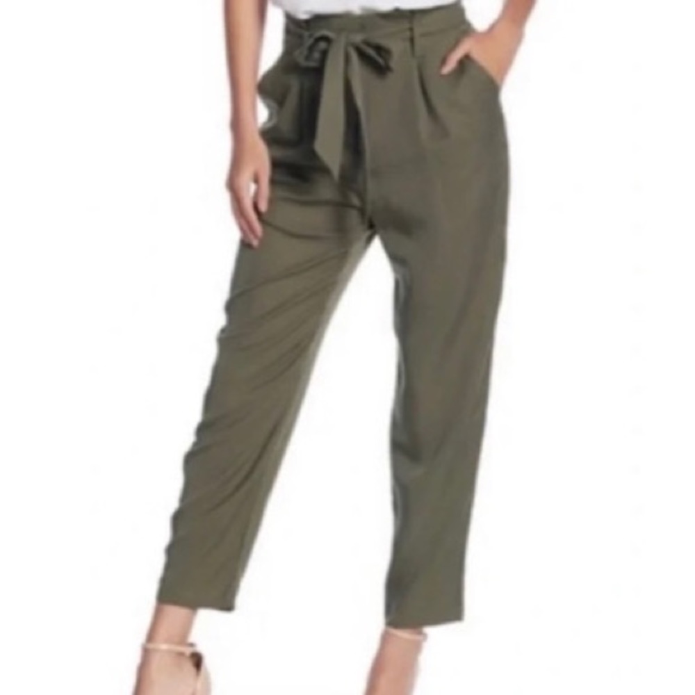 Zara Khaki Tie Waist Pants Size XS